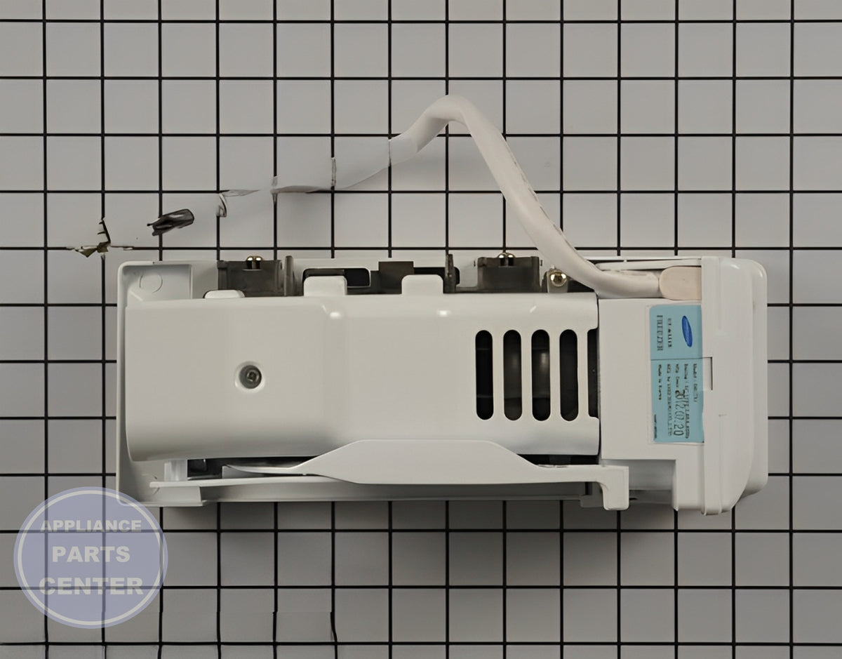 GE Samsung Ice Maker Assembly WR30X10104 - Installation in specific model showing key mounting points