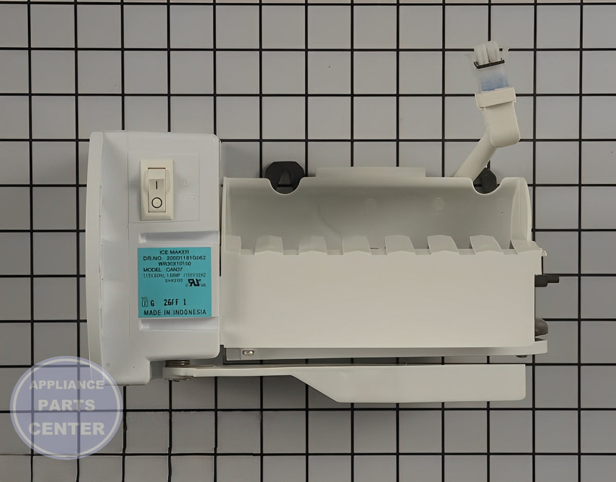 GE REFRIGERATOR ICEMAKER WR30X28693 - Detailed view of high-quality ice maker technical details