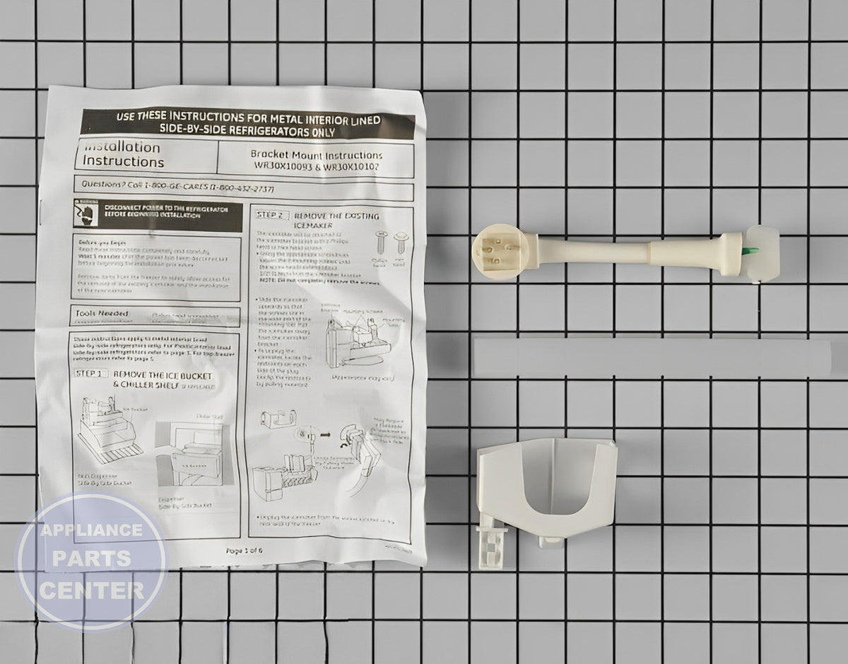 GE Refrigerator Ice Maker Kit WR30X30972 - Detailed view of high-quality ice maker