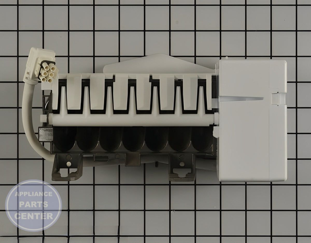 GE REFRIGERATOR ICEMAKER ASSEMBLY WR30X35285 - Side view with 8 lbs ice production capacity