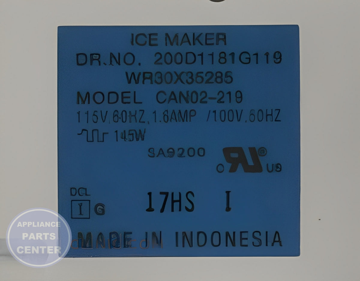 GE REFRIGERATOR ICEMAKER ASSEMBLY WR30X35285 - Installation in GEN Refrigerator showing key mounting points