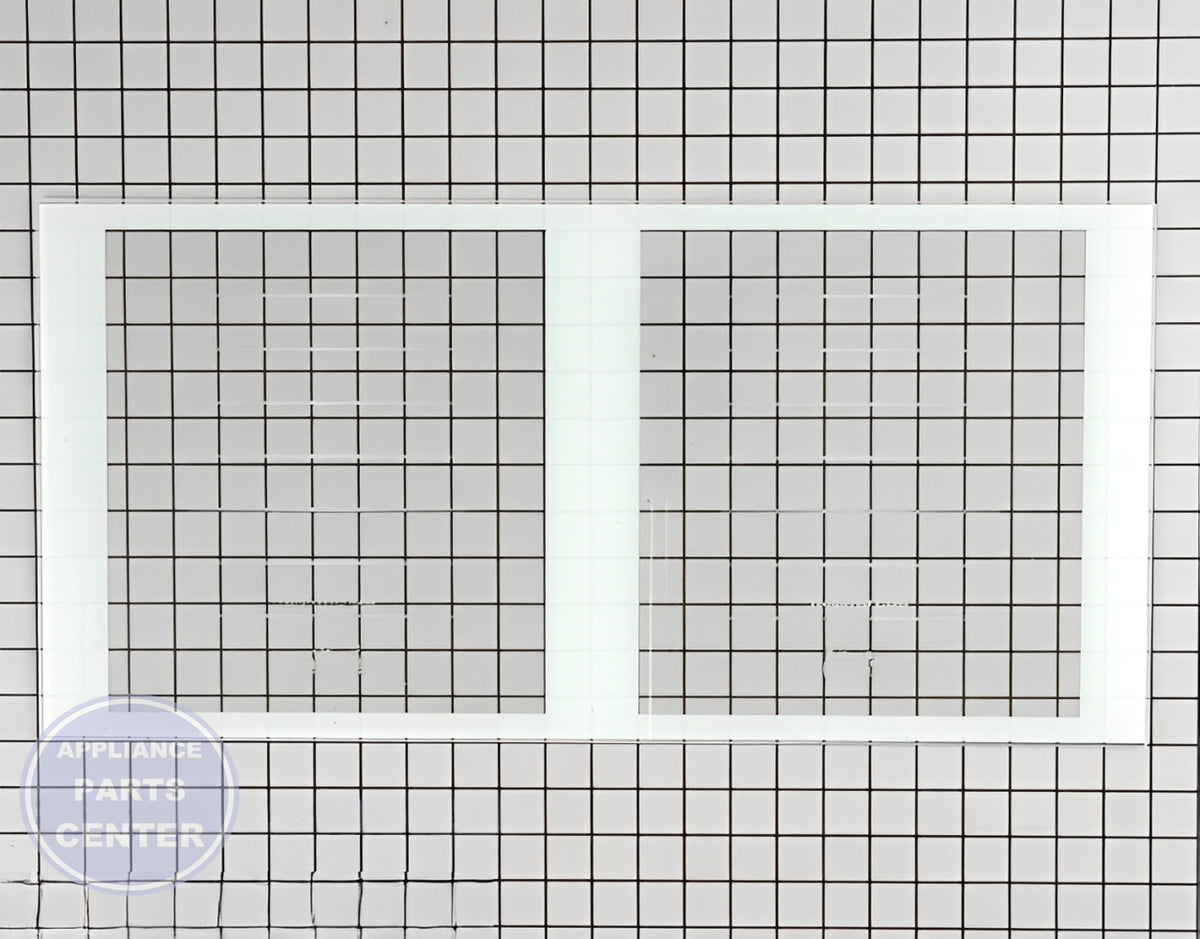 GE REFRIGERATOR GLASS SHELF WR32X10482 - Main view showing durable glass material for GE XYZ series