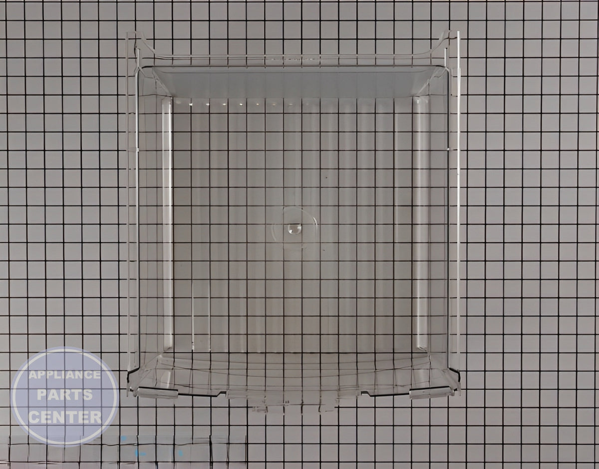 GE REFRIGERATOR CLEAR VEGETABLE CRISPER PAN WR32X10834 - Main view showing spacious storage for various GE models