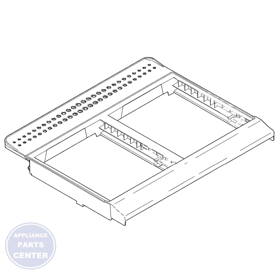 GE VEGETABLE PAN COVER WR32X31471 - Main view showing fresh produce storage for GE XYZ model