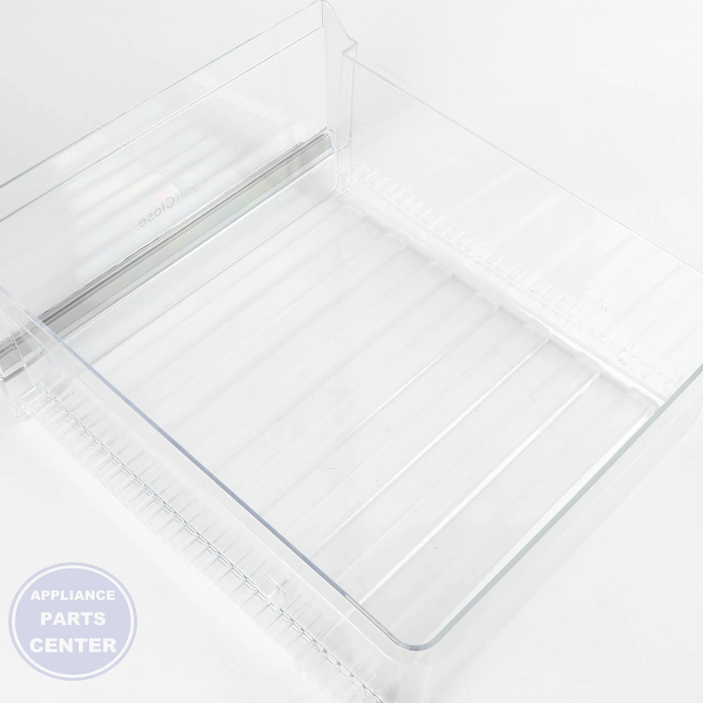 CLEAR VEGETABLE PAN WR32X31962 - Side view with 20 lbs storage capacity