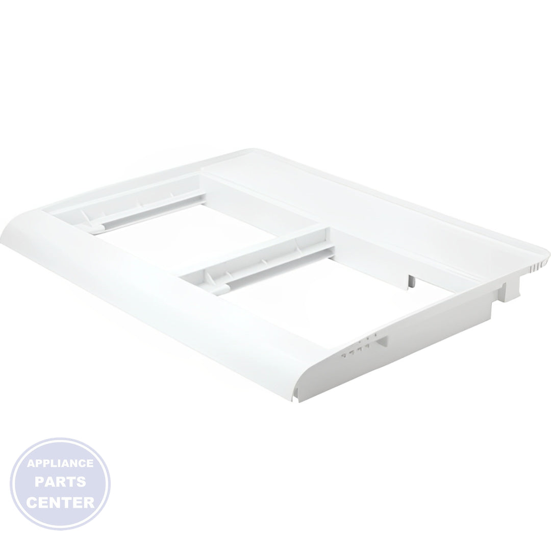 GE REFRIGERATOR VEGETABLE PAN COVER WITH SLIDES WR32X32505 - Main view showing sliding mechanism for various GE models