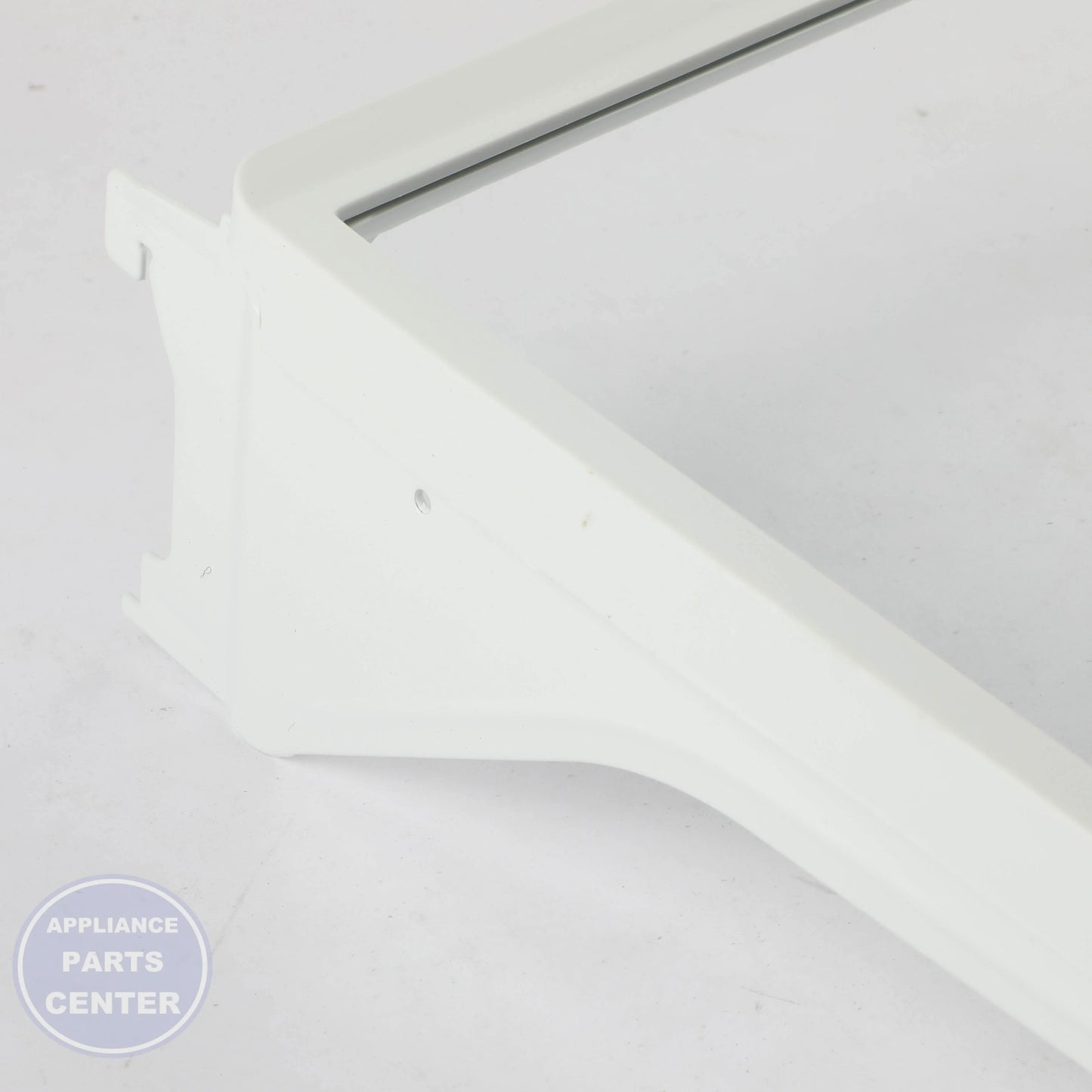 REFRIGERATOR SHELF ASSEMBLY WR32X38025 - Side view with precise measurements