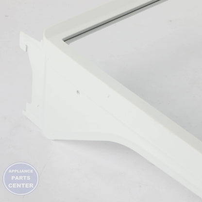 REFRIGERATOR SHELF ASSEMBLY WR32X38025 - Side view with precise measurements