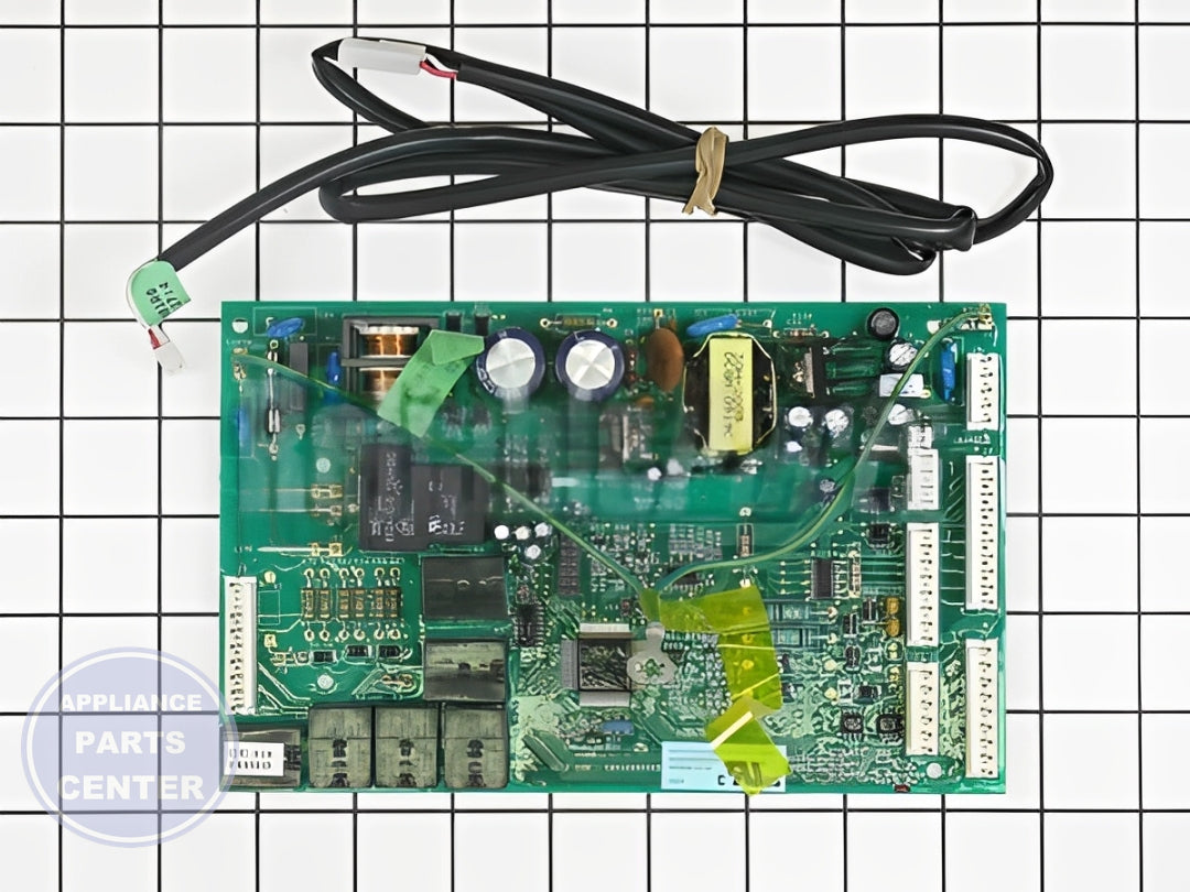 GE REFRIGERATOR MAIN ELECTRONIC CONTROL BOARD WR49X10152 - Side view with precise technical specifications