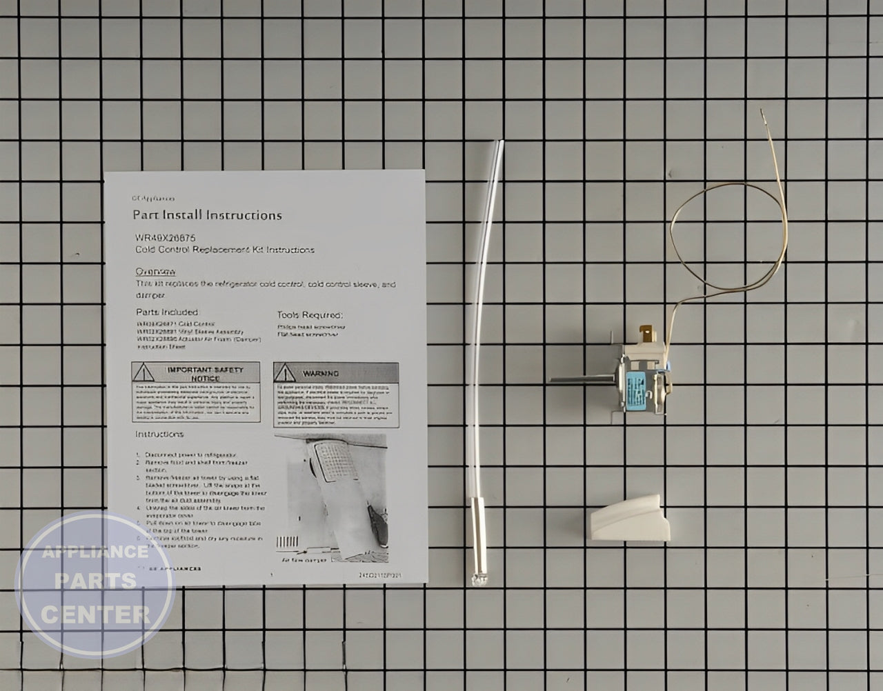 GE REFRIGERATOR COLD CONTROL SERVICE KIT WR49X26875 - Side view with accurate technical specifications