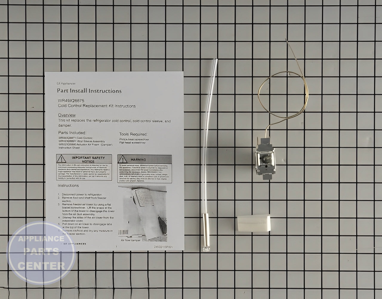 GE REFRIGERATOR COLD CONTROL SERVICE KIT WR49X26875 - Installation in GE Refrigerator showcasing key mounting points
