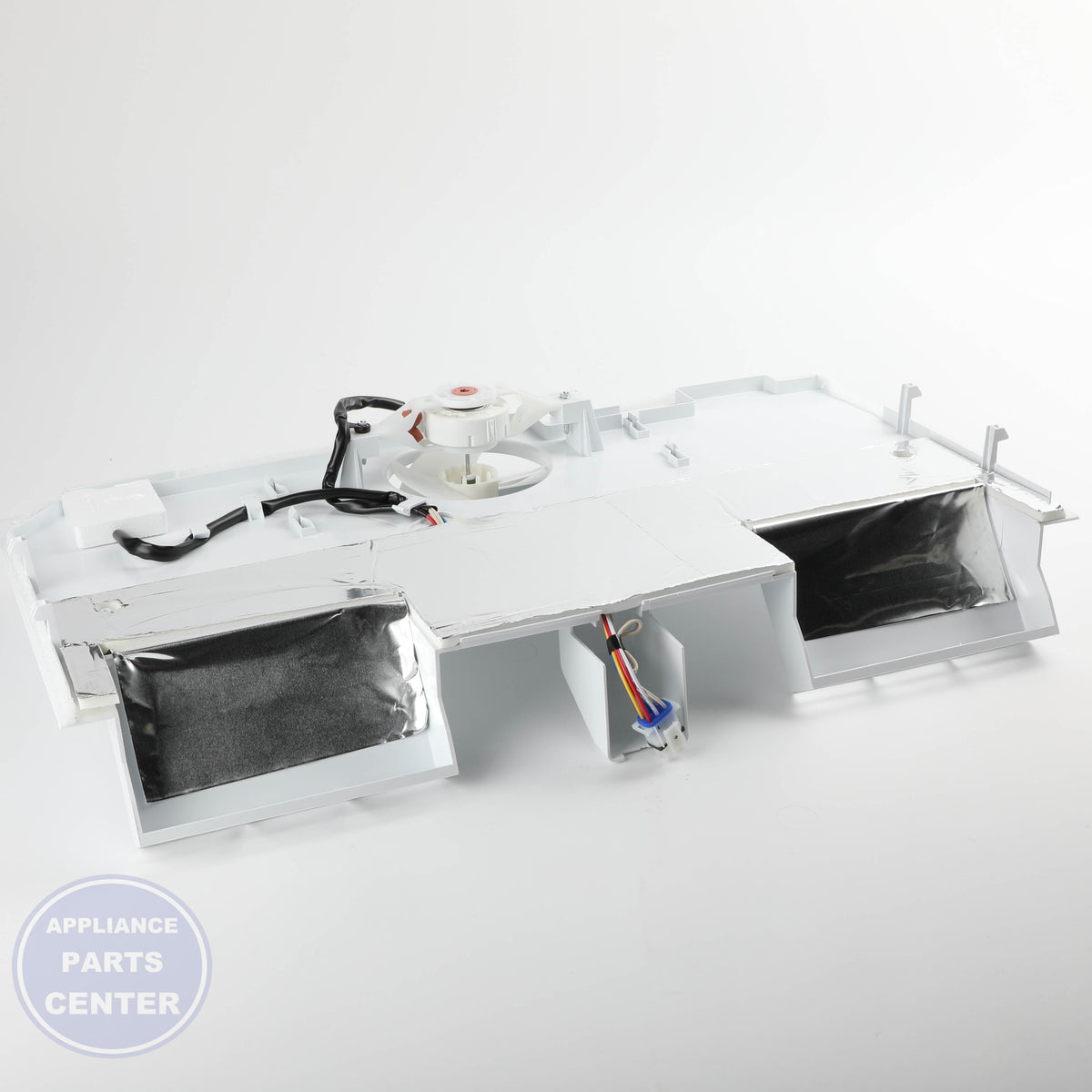 GEH EVAPORATOR COVER & FAN WR49X40249 - Main view showing air circulation for GEH models