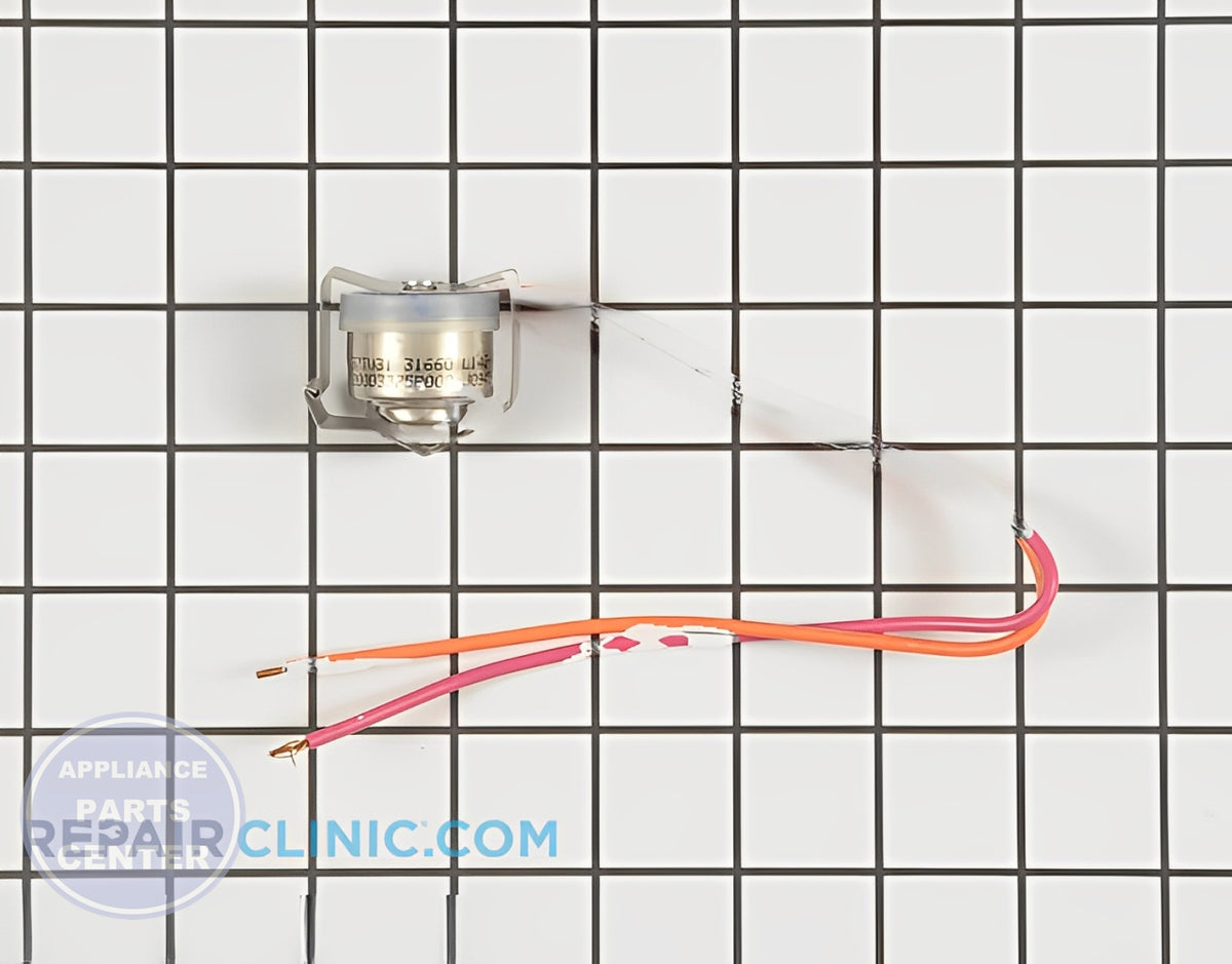 GE Refrigerator Defrost Thermostat WR50X10069 - Main view showing temperature control for various GE models