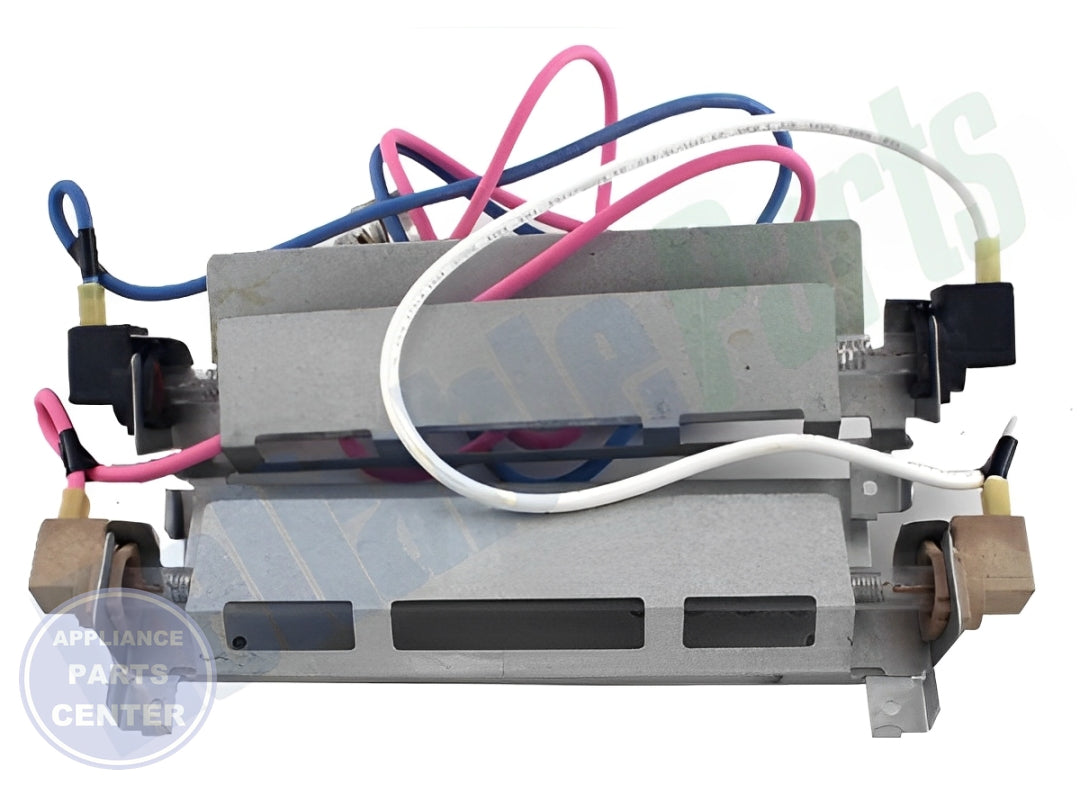 GE REFRIGERATOR DEFROST HEATER ASSEMBLY WR51X442 - Side view with precise measurements