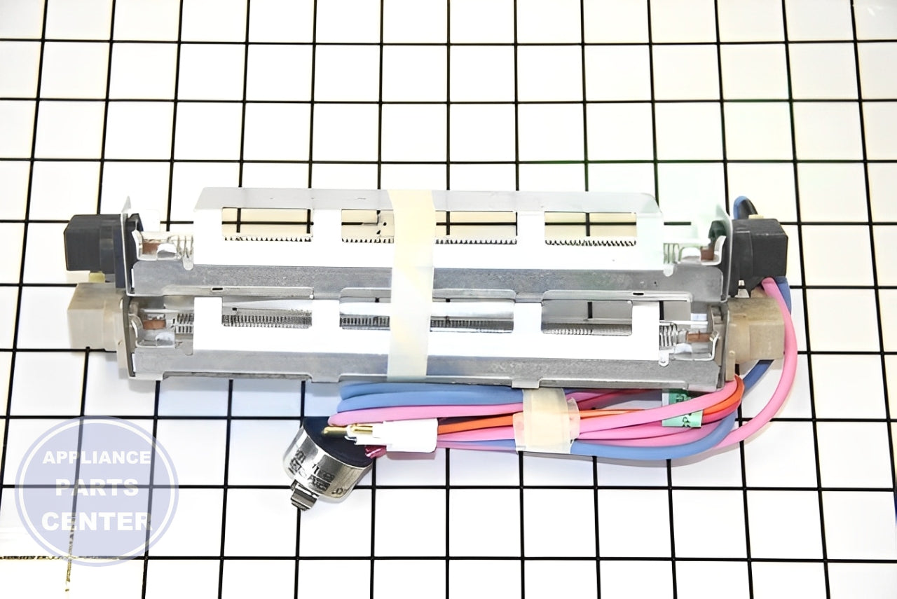 GE REFRIGERATOR DEFROST HEATER ASSEMBLY WR51X442 - Installation in GE specific model showing key mounting points