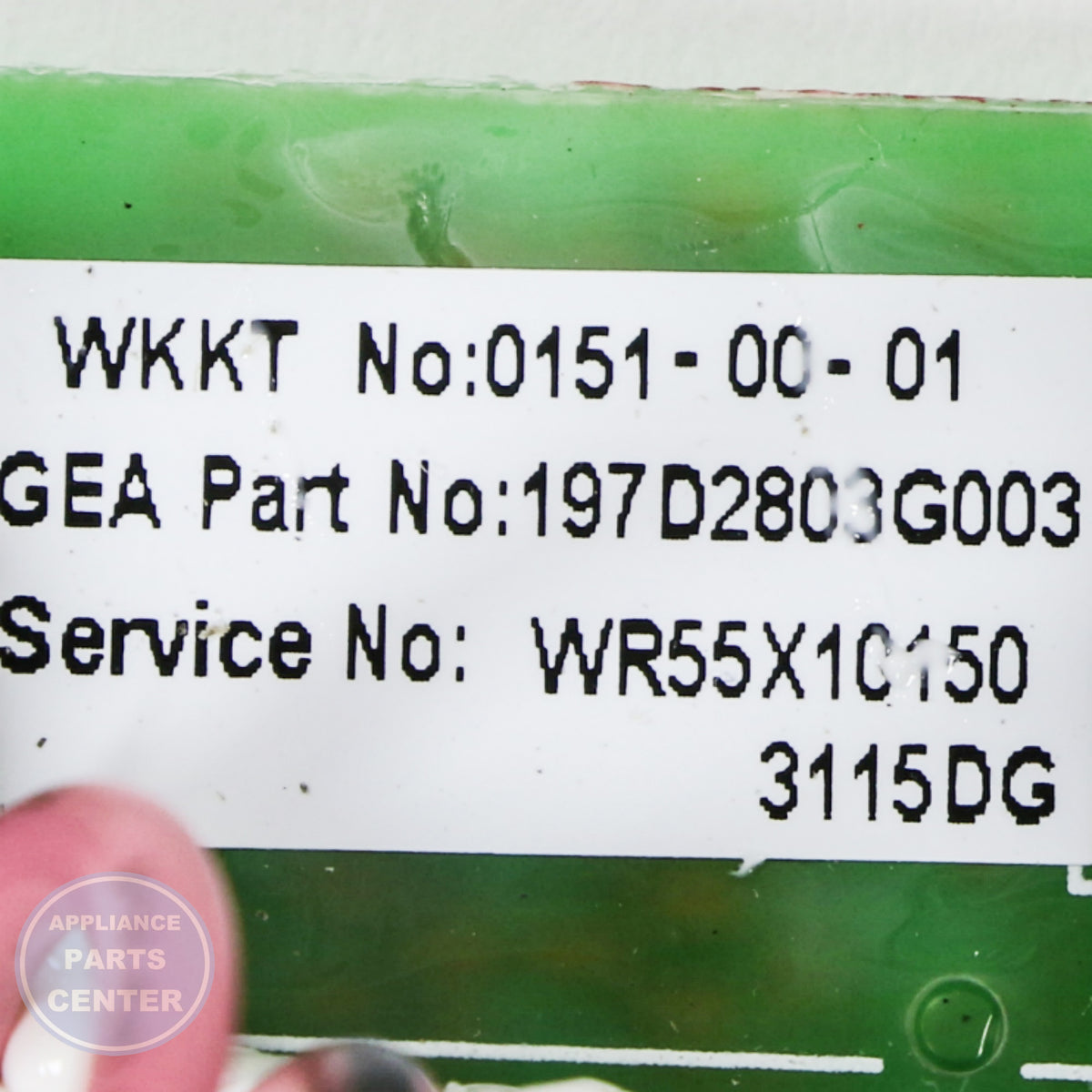 GEH BRD/HARNESS ASSY WR55X10150 - Installation in GEH model showcasing key mounting points