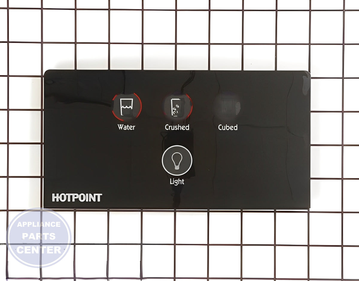 GE Hotpoint Dispenser Control Board WR55X10455 - Main view showing water and ice dispensing control for GE and Hotpoint models