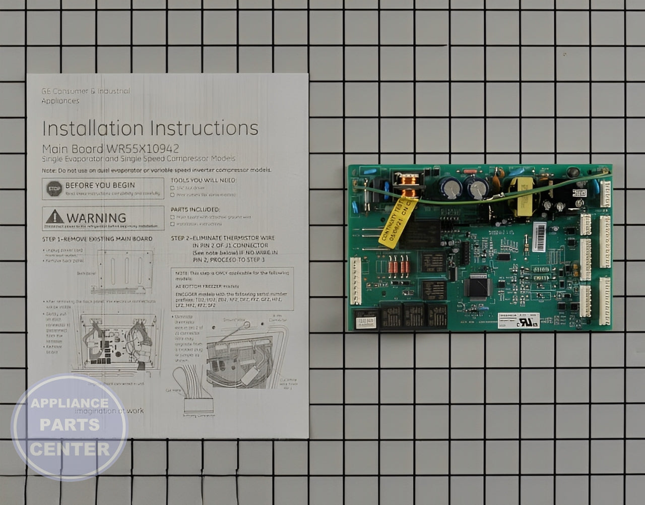 GE REFRIGERATOR MAIN CONTROL BOARD ASSEMBLY WR55X10942C - Main view showing precise control for various GE models