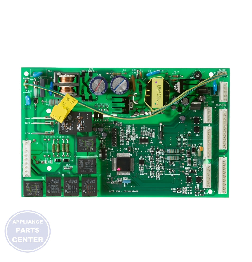 GE REFRIGERATOR MAIN CONTROL BOARD WR55X11130 - Side view with specific measurements and technical specs