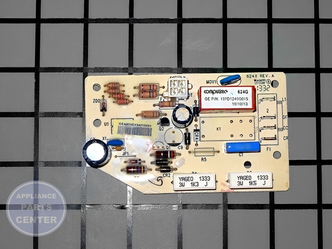GE REFRIGERATOR CONTROL BOARD WR55X21623 - Side view with specific measurements