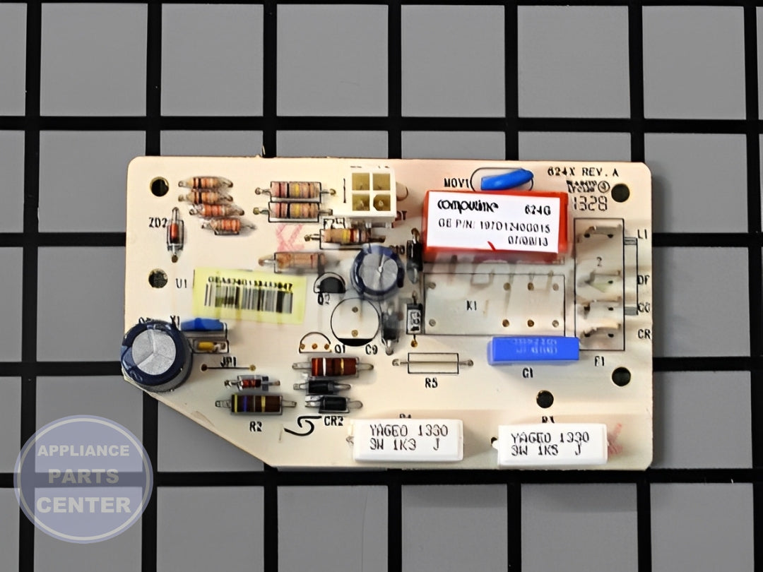 GE REFRIGERATOR CONTROL BOARD WR55X21623 - Main view showing precise temperature control for various GE models