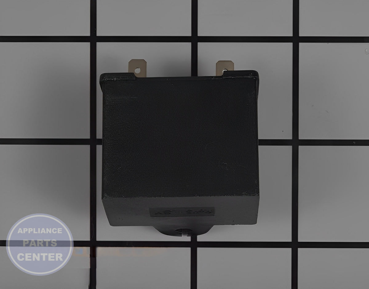 GE REFRIGERATOR RUN CAPACITOR WR55X24064 - Detailed view of capacitor specifications