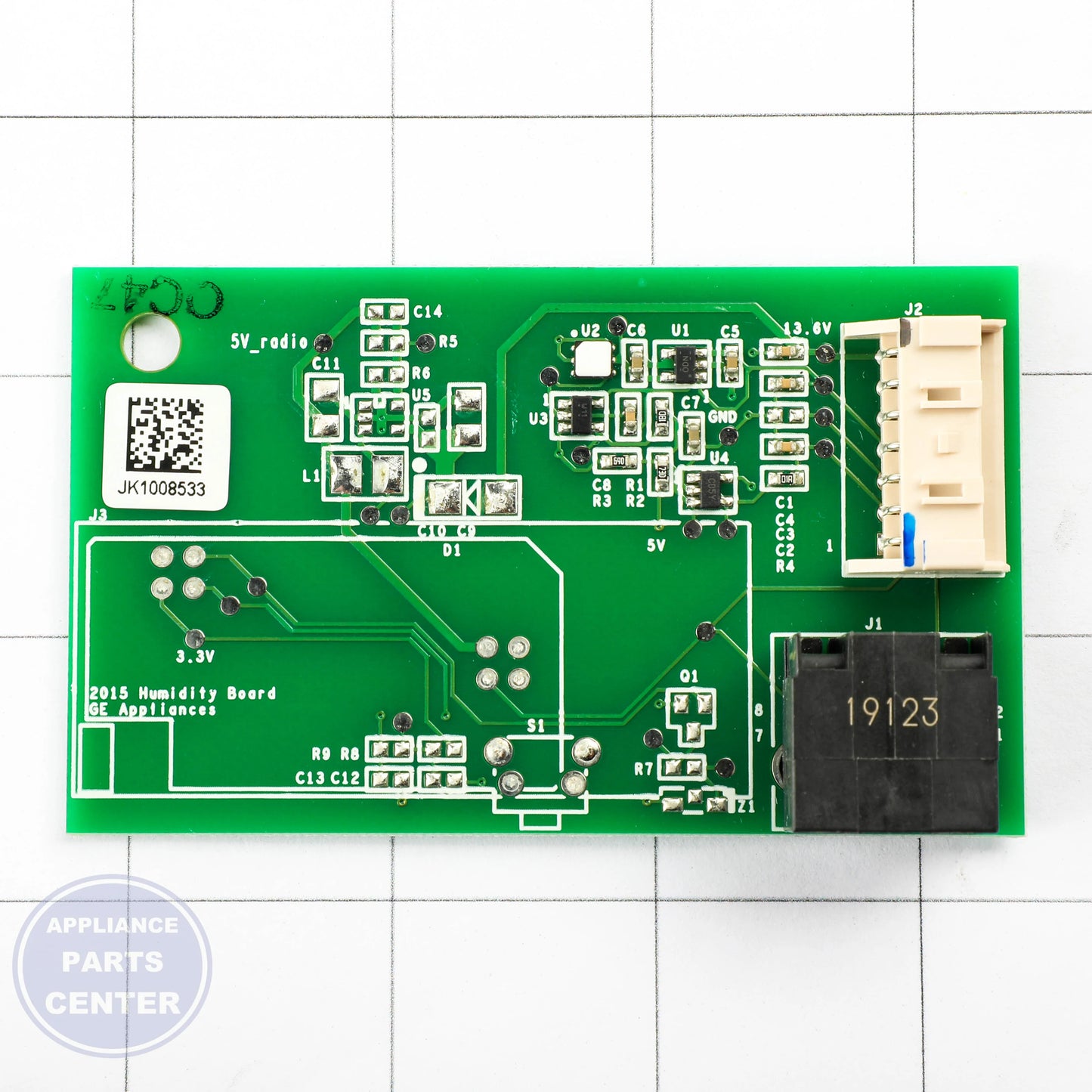 PCB ASM HUMIDITY BOARD WR55X24585 - Side view with 10-year lasting reliability