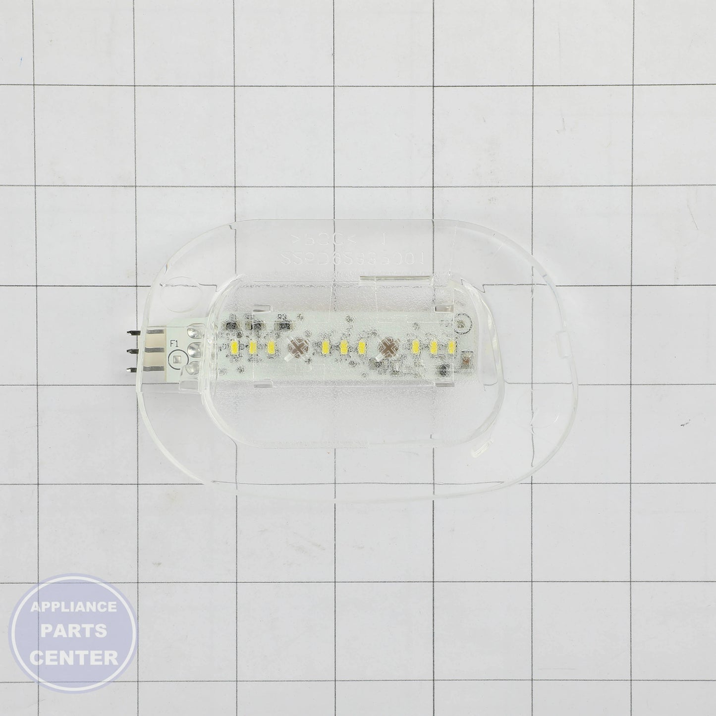 BOARD LED LIGHT ASM WR55X24870 - Side view with precise light specifications