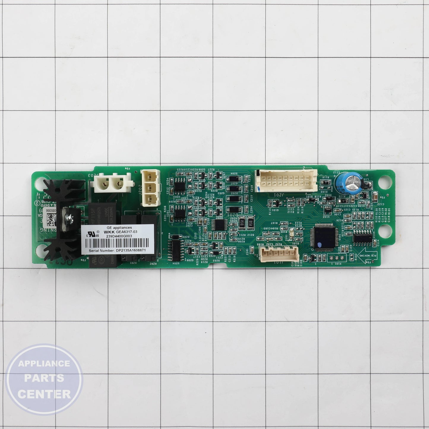 PCB ASM FEATURE BOARD WR55X26546 - Side view with circuit board specifications