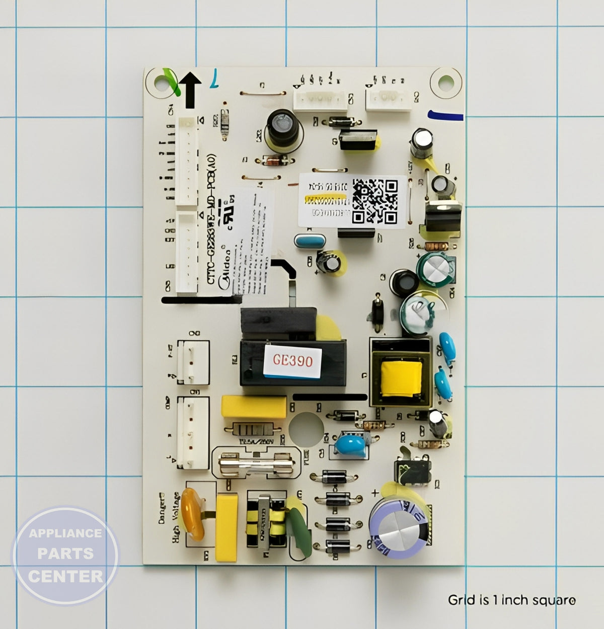 GE REFRIGERATOR MAIN CONTROL BOARD WR55X30692 - Side view with precise specifications