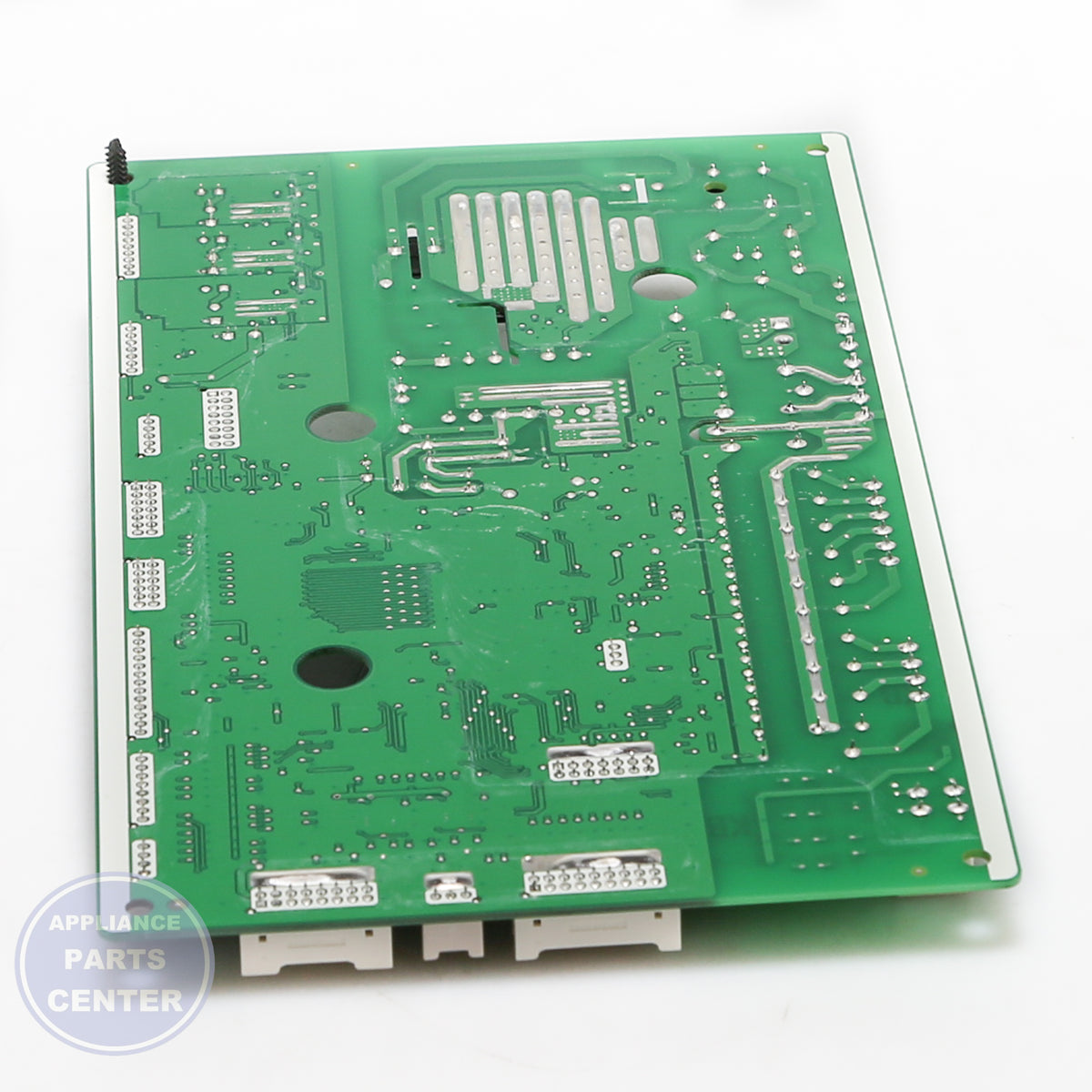 REFRIGERATOR MAIN CONTROL BOARD WR55X30805 - Side view with precise technical measurements