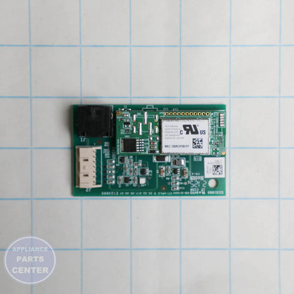 WIFI AND HUMIDITY BOARD WR55X34645 - Side view with connectivity specs