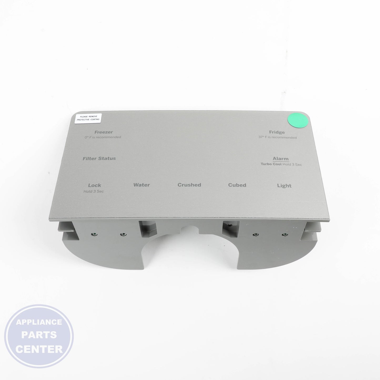 DISPLAY CONTROL STAINLESS STEEL WR55X35529 - Side view with precise measurements