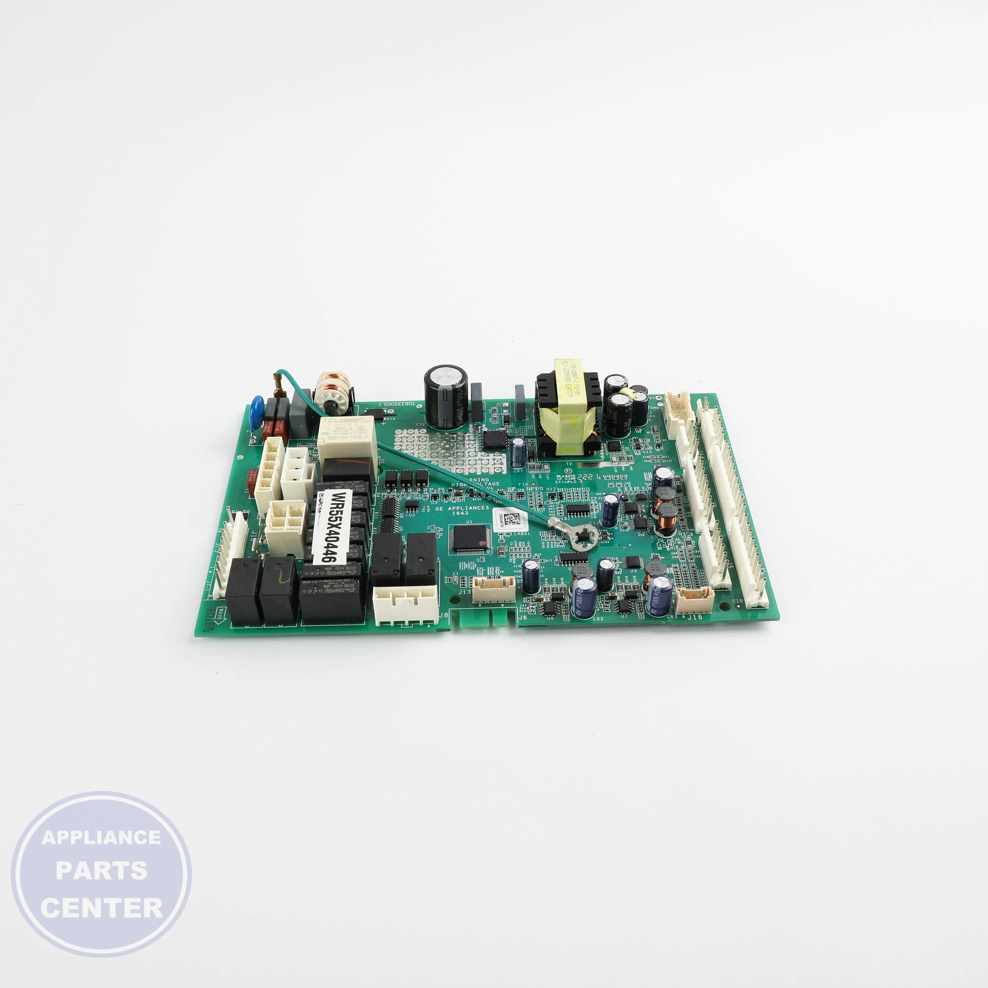BOARD T MAIN SXS VS WR55X40446 - Side view with Circuit Board & Timer specs