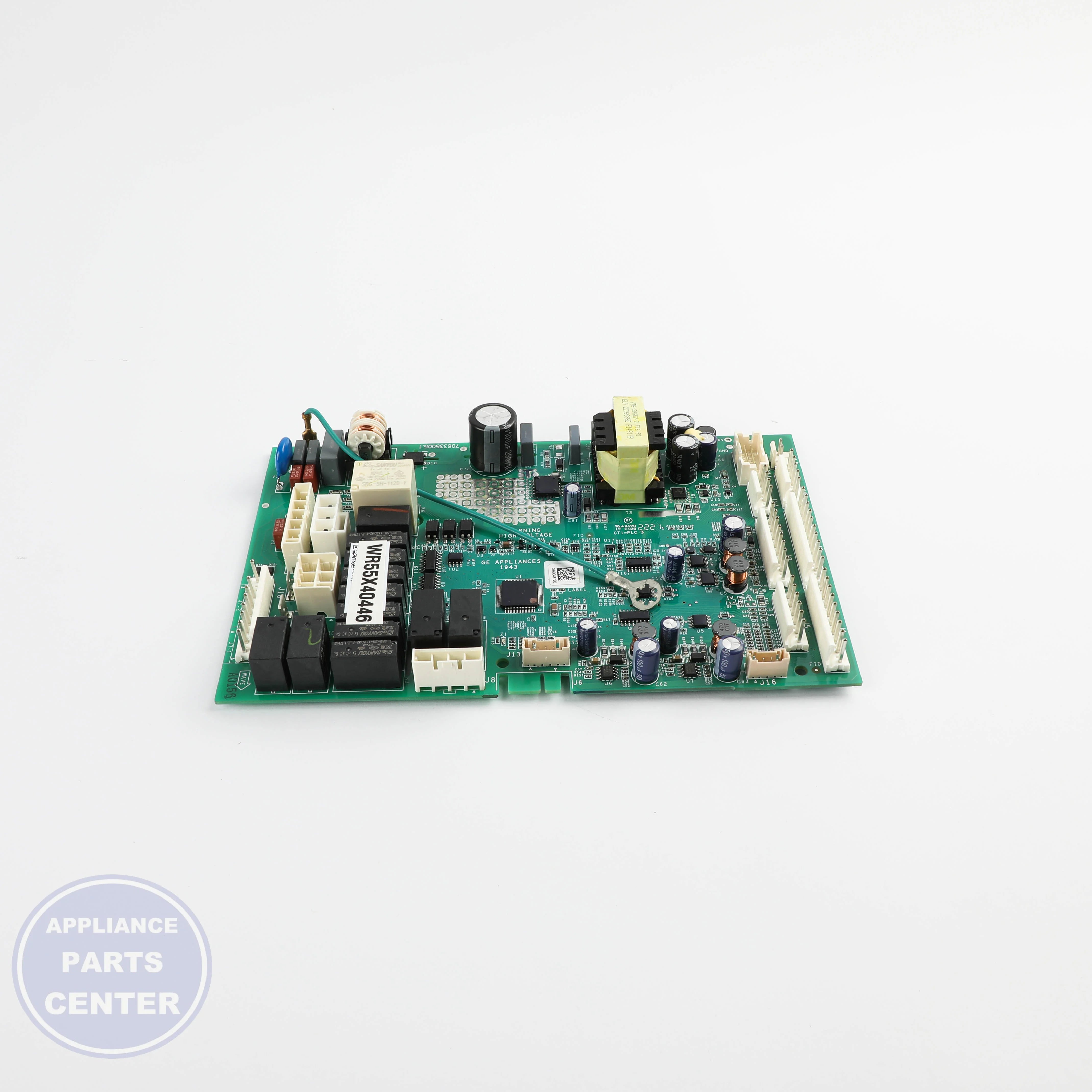 BOARD T MAIN SXS VS WR55X40446 - Side view with Circuit Board & Timer specs