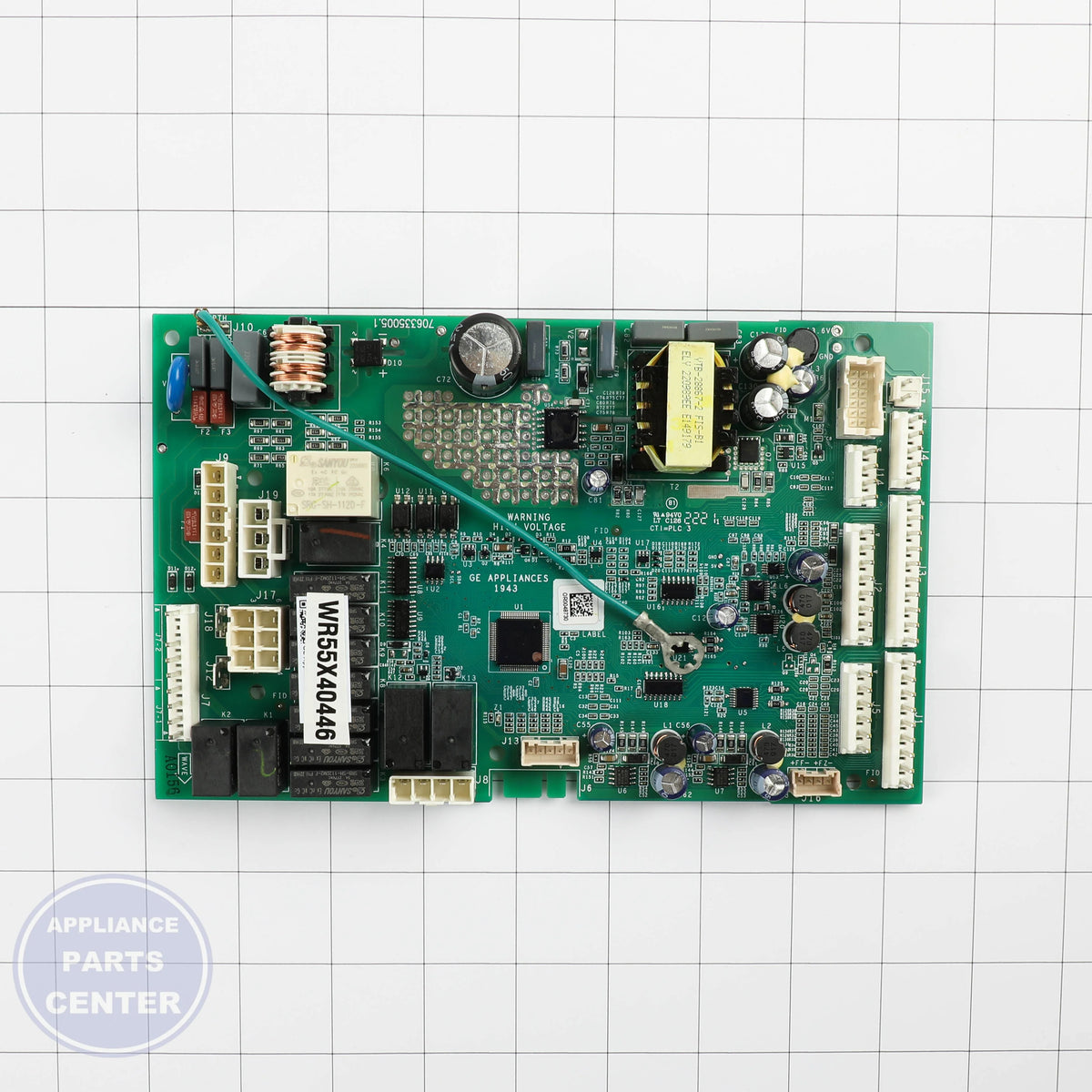GEH BOARD T MAIN SXS VS WR55X40446 - Installation in GEH Refrigerator showing key mounting points