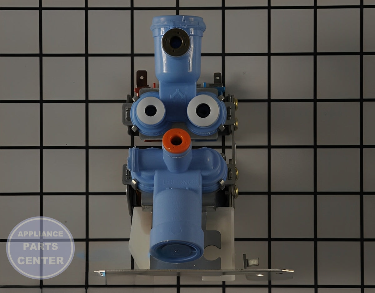 GE REFRIGERATOR VALVE AND BRACKET ASSEMBLY WR57X10084 - Detailed view of the valve & float assembly