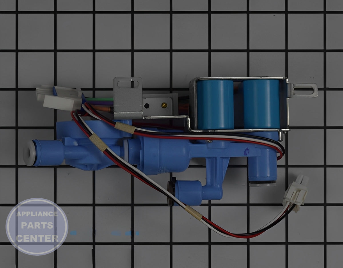 GE REFRIGERATOR DUAL WATER VALVE WITH FLOW METER WR57X32000 - Main view showing precise water flow control for specific models