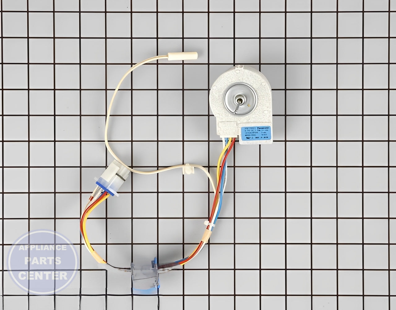 GE REFRIGERATOR EVAPORATOR DC MOTOR WITH THERMISTOR WR60X10074 - Main view showing efficient airflow for GEN Freezer or Refrigerator