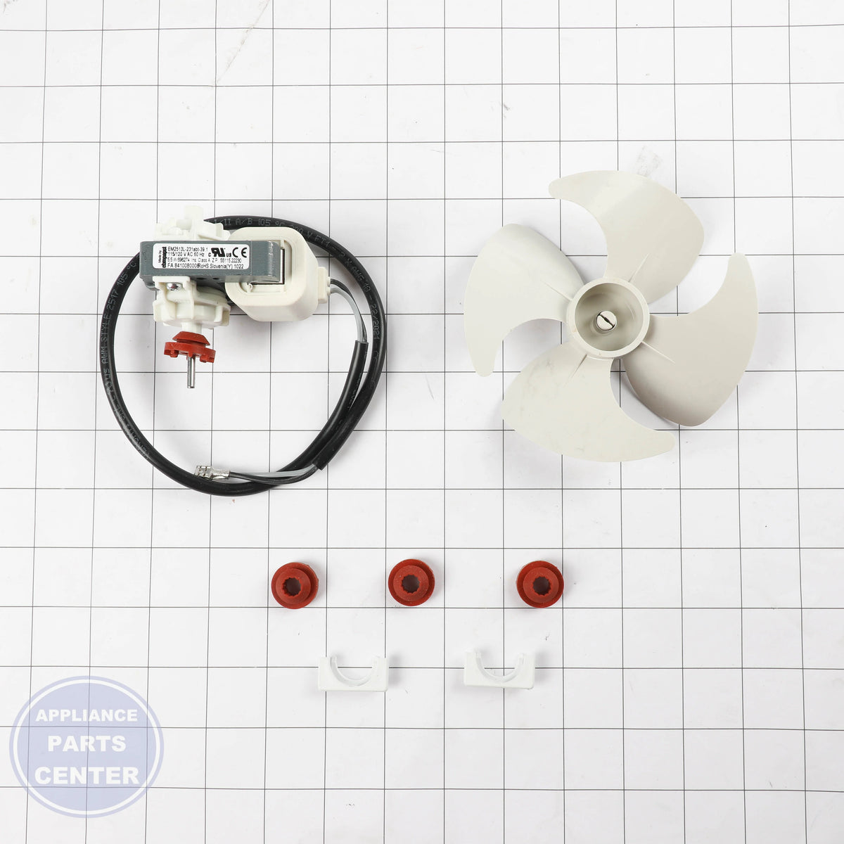 CONDENSER FAN MOTOR WR60X10163 - Detailed view of high-quality technical details
