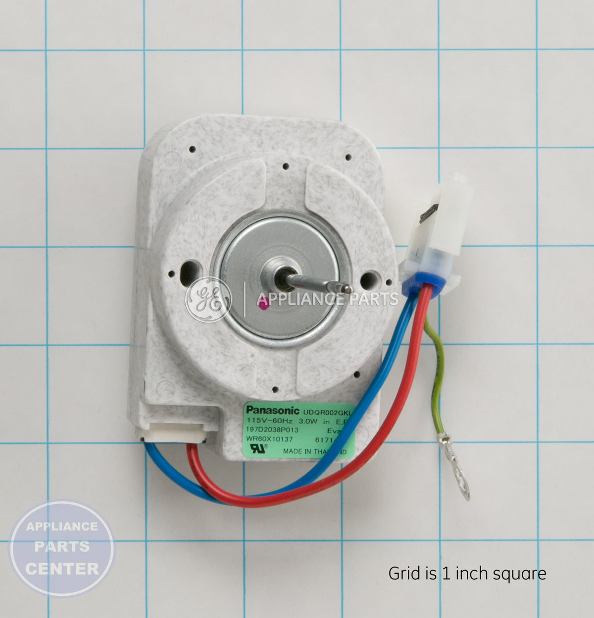 GEH MOTOR AC/DC EVAP FAN. WR60X10240 - Main view showing efficient airflow for GEH models