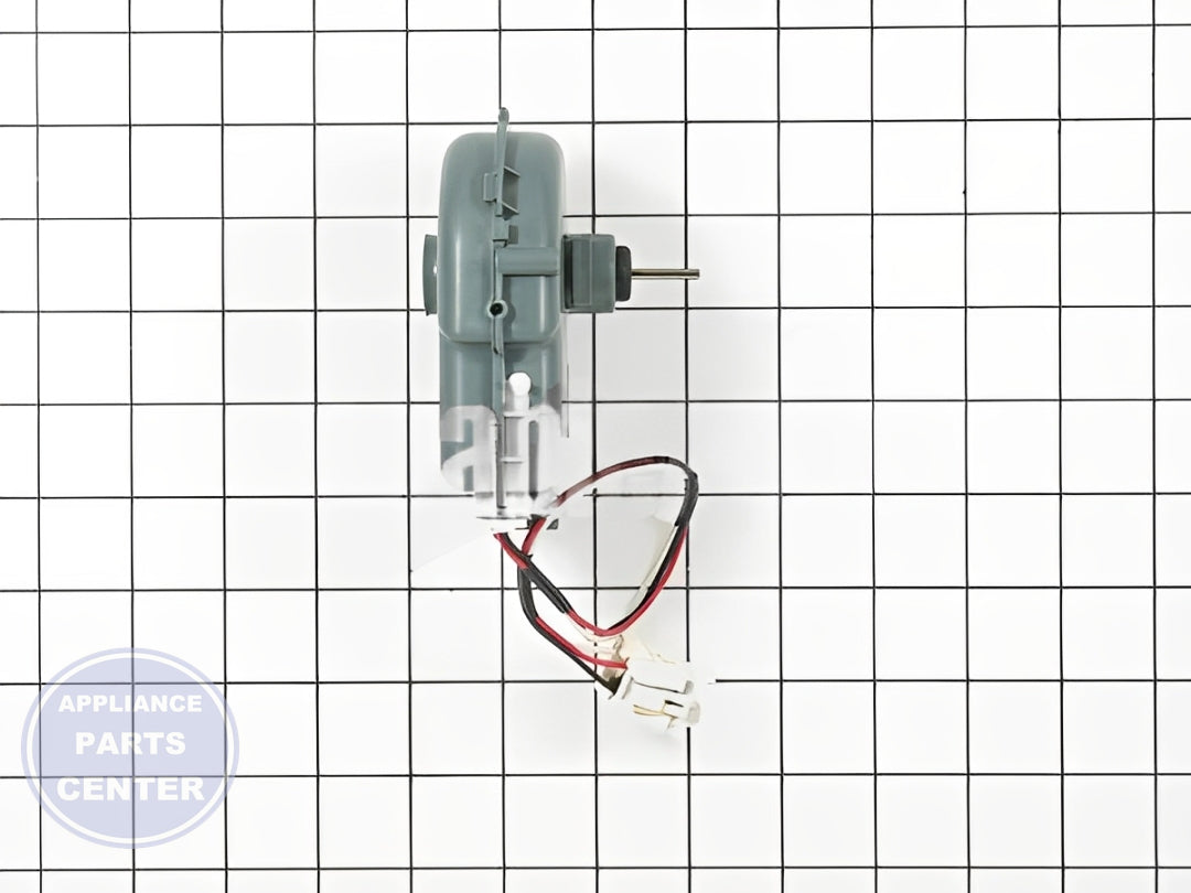 GE REFRIGERATOR MOTOR ASSEMBLY WR60X10254 - Side view with precise measurements