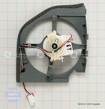 GEH ASM CONDENSER FAN WR60X10256 - Installation in XYZ model showing key mounting points
