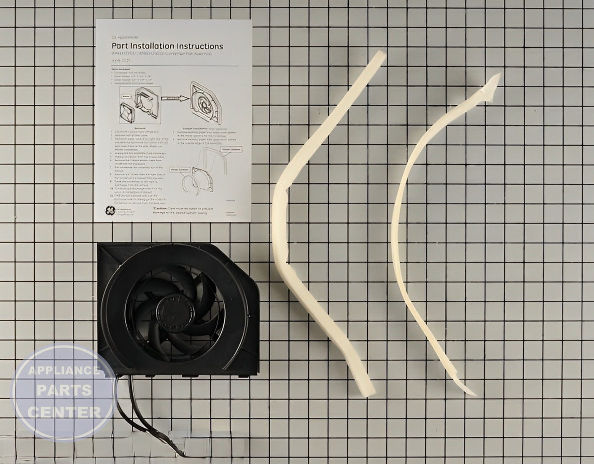 GE Condenser Fan Motor WR60X24014 - Main view showing powerful motor for various GE fridge models