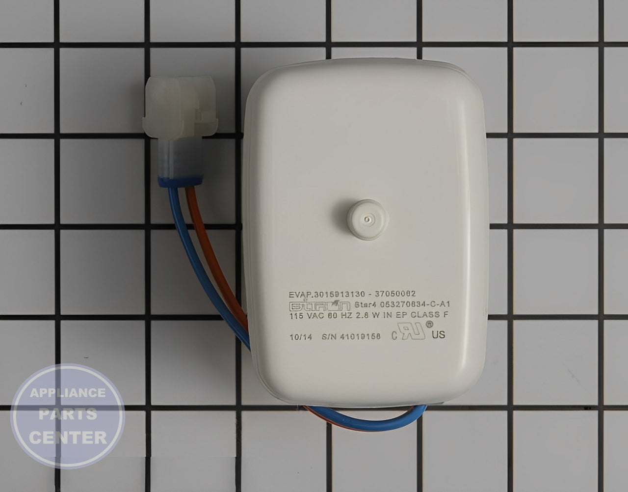 GE REFRIGERATOR EVAPORATOR FAN MOTOR WR60X26085 - Side view with durable specifications