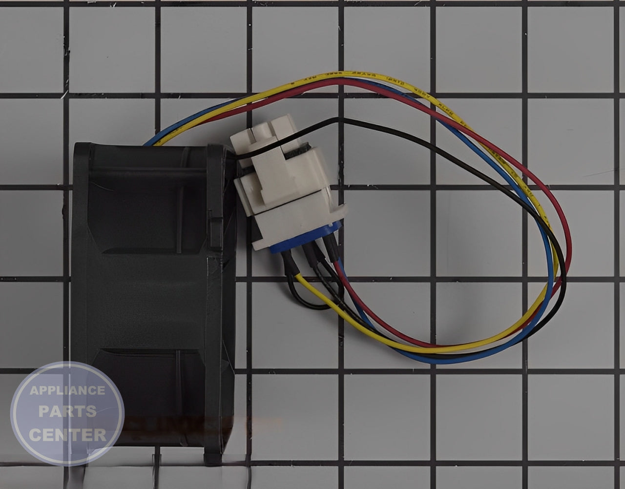 GE REFRIGERATOR FAN MOTOR WR60X35205 - Side view with quiet operation and reliable performance