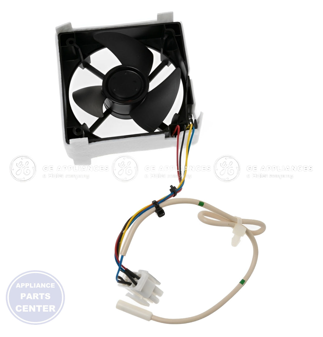 GE REFRIGERATOR FREEZER FAN WITH FELT WR60X35669 - Main view showing efficient cooling for various GE refrigerator models