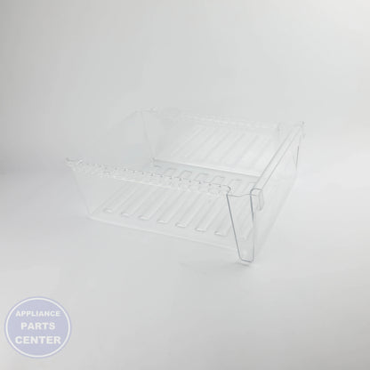 VEGETABLE DRAWER WR71X38311 - Side view with 15 lbs storage capacity