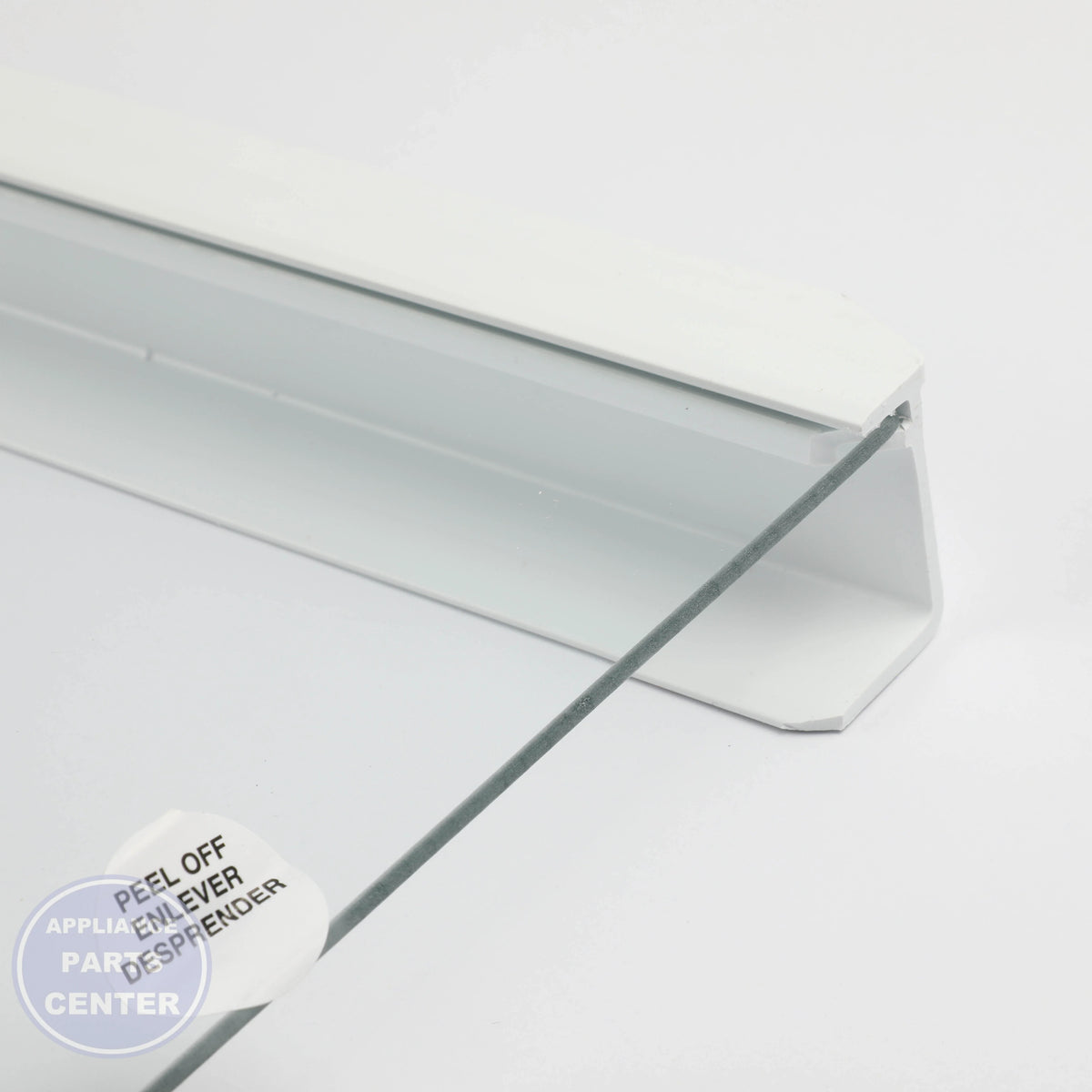 GEH FRESH FOOD GLASS SHELF 22 - Installation in GEH model showing easy mounting points