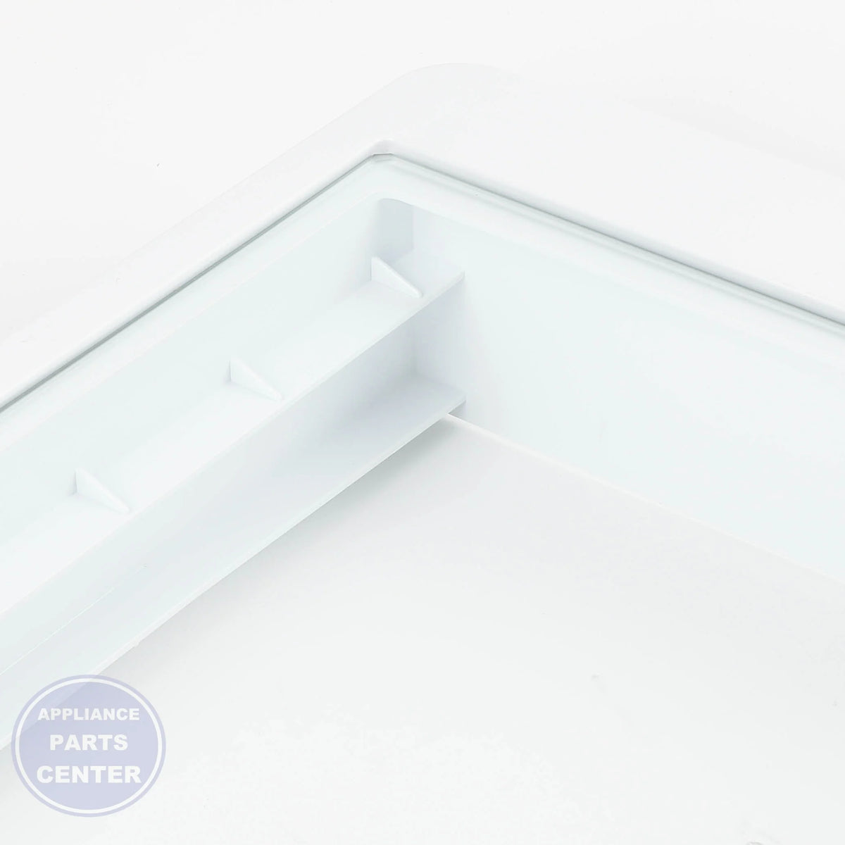 VEGETABLE DRAWER COVER WITH GLASS WR71X42025 - Side view with glass material for durability
